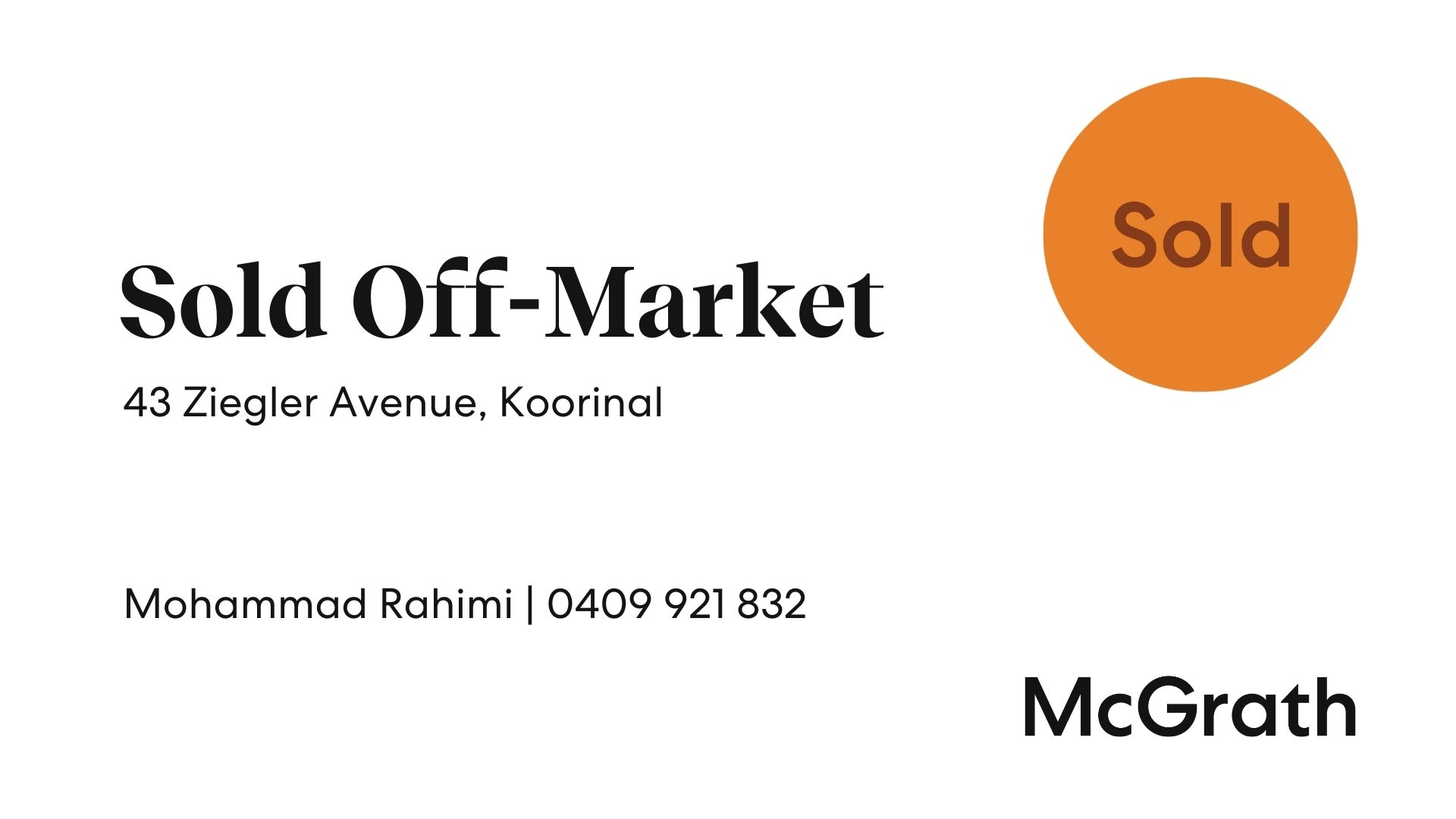 Sold - 43 Ziegler Avenue - New Property in Kooringal - Real Estate by Mohammad Rahimi
