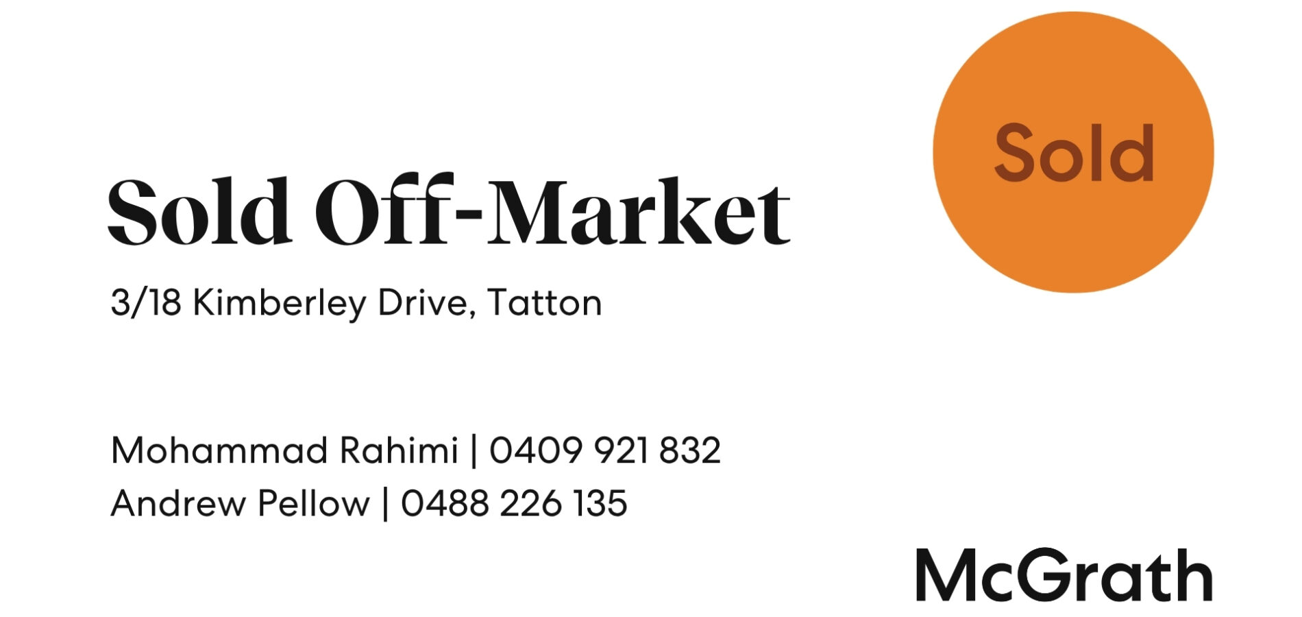 Sold - 3/18 Kimberley Drive - New Property in Tatton - Real Estate by Mohammad Rahimi