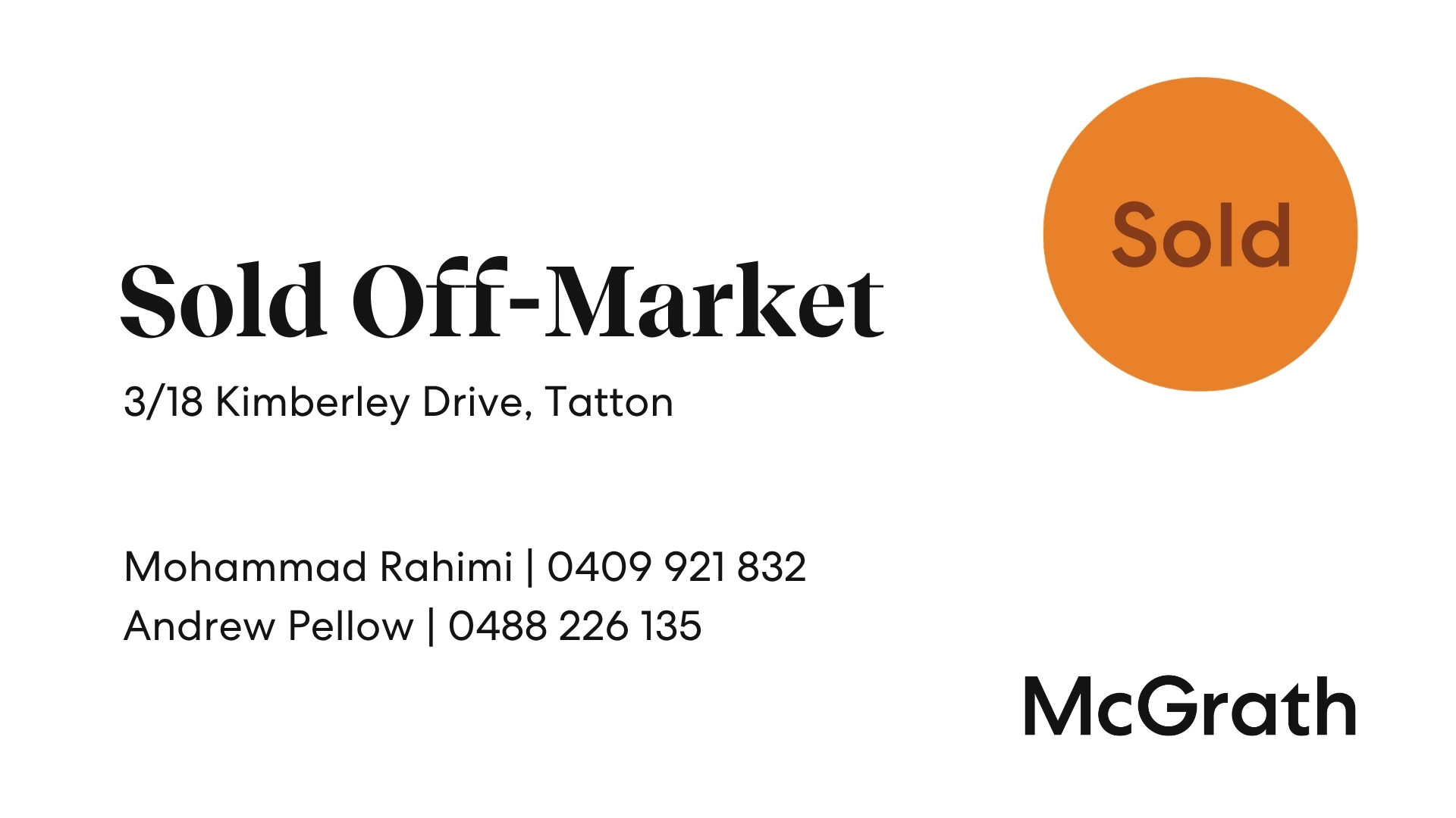 Sold - 3/18 Kimberley Drive - New Property in Tatton - Real Estate by Mohammad Rahimi